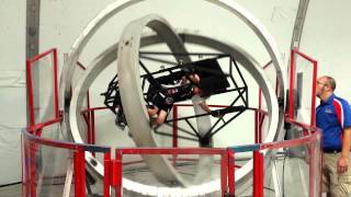Brendan in the Multiple Axis Trainer at Space Camp