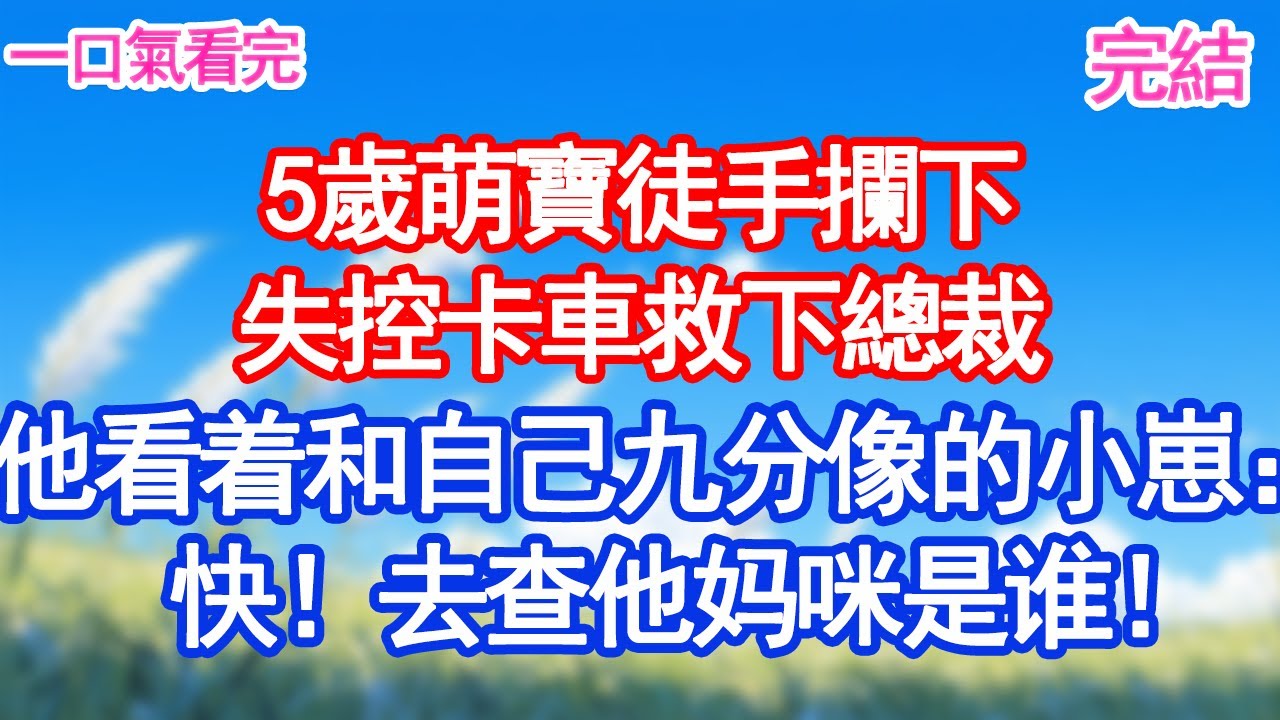 5歲萌寶徒手攔下失控卡車救下總裁他看着和自己九分像的小崽：快！去查他妈咪是谁！