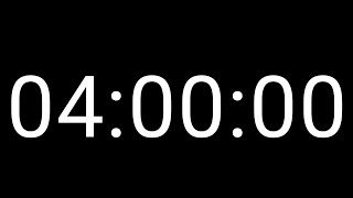 4 Hour Silent Timer. 240 Minutes time, pomodoro timer for study, reading, working, exercise