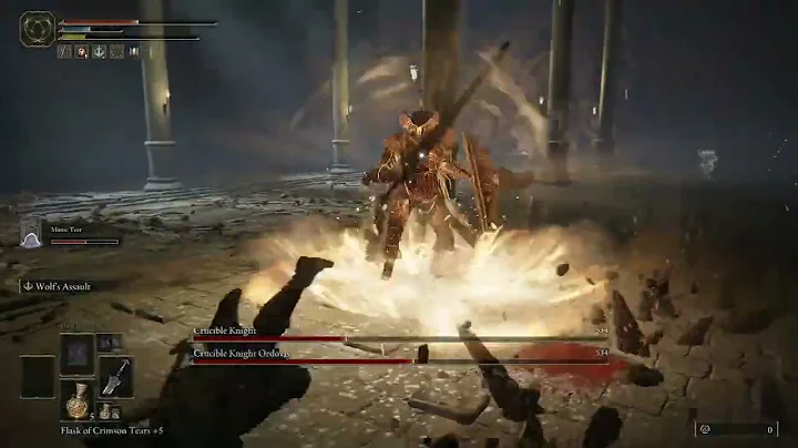 Defeating Crucible Knight & Crucible Knight Ordovis with Blaidd's Weapon