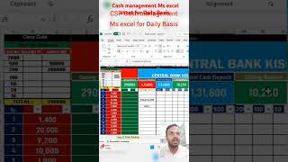 CASH Management Ms excel sheet for Daily Basis transaction | Central Bank of India CSP | Bc Point