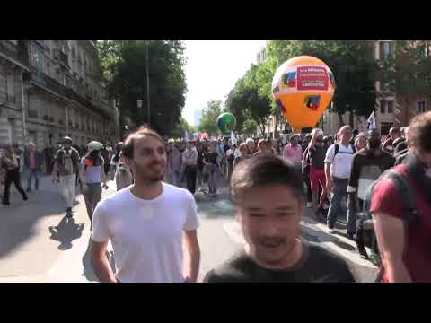 French Unions protest against pension reform law