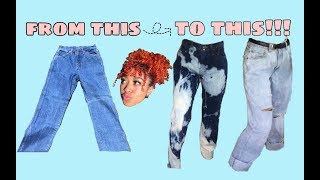 how i revamped/bleach my thrifted jeans