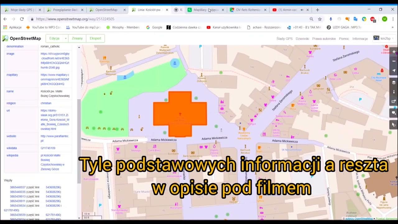 Jak korzystać z OpenStreetMap. Instrukcja Prawy przycisk myszy YouTube