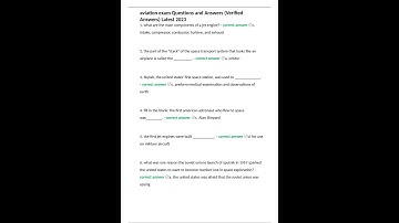 aviation exam Questions and Answers Verified Answers Latest 2023
