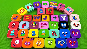 Rainbow SLIME🌈 Looking For Numberblocks, Alphablocks Inside Clay Mini Rectangle Colorful, ASMR