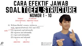 Cara EFEKTIF Jawab Soal TOEFL Structure No 1-10