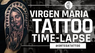 TATTOO TIMELAPSE #107 | VIRGEN BLACK AND GREY