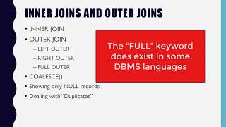 Introduction to Database Programming (MySQL) - JOINs Part 5 of 6: Inner vs. Outer