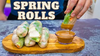 VIETNAMESE SPRING ROLLS | Peanut Butter Sauce | Summer Rolls | Goi Cuon | Fresh Spring Rolls