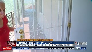 Elderly people facing eviction over security door fight