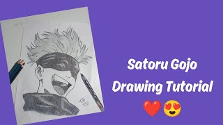 Satoru Gojo Drawing Tutorial ❤️😍❤️