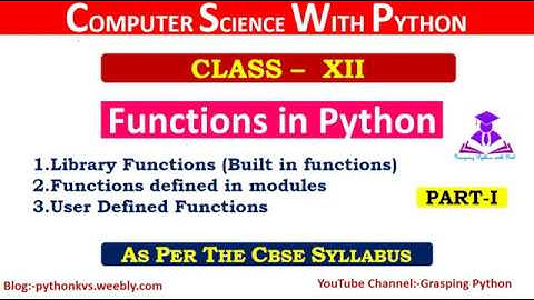 Working with Python | Functions in Python |  Chapter 2 Functions CS XII CBSE | (Part-1)