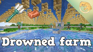 Minecraft Simple and Efficient Drowned/Trident Farm 1.20