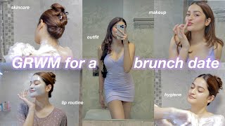 Get ready with me for brunch date | skincare, lipcare, makeup, outfit etc.