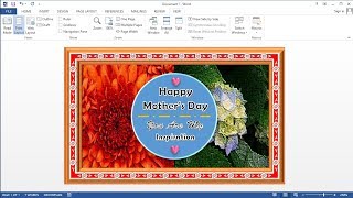 Microsoft word tutorial |How to Make a Happy Mother's Day Card in MS Word screenshot 3
