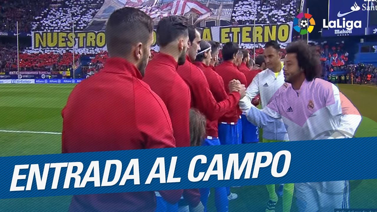 Entrada al campo de Atlético de Madrid vs Real Madrid - YouTube