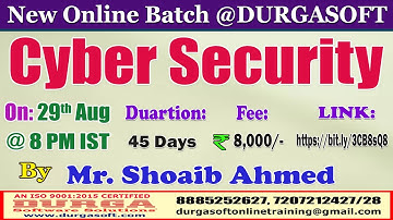 Cyber Security Online Training @ DURGASOFT
