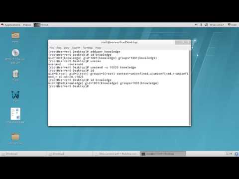 how to chang uid and gid in redhat through terminal