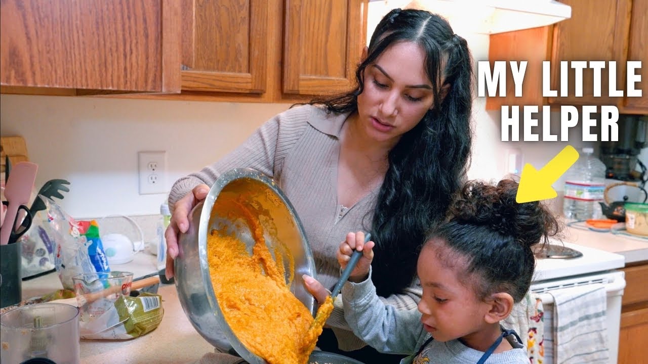 Ali's First Time Making Sweet Potato Pie With Mommy