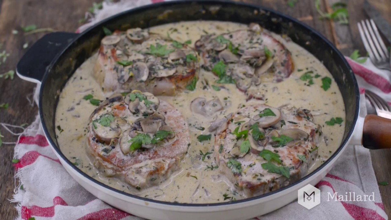 Recette Maillard Côtelettes De Porc Avec Sauce Crémeuse Aux Champignons