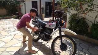 Yamaha XT500 - Accensione a mano (start with hands)