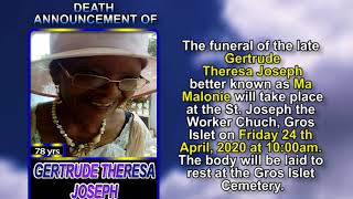 Gertrude Theresa Joseph  short
