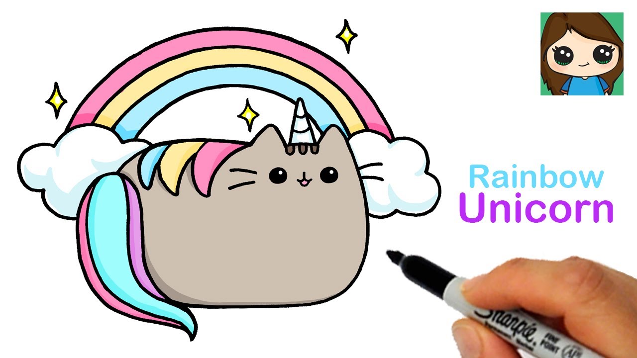 How to Draw Rainbow Unicorn Pusheen ???????? - YouTube