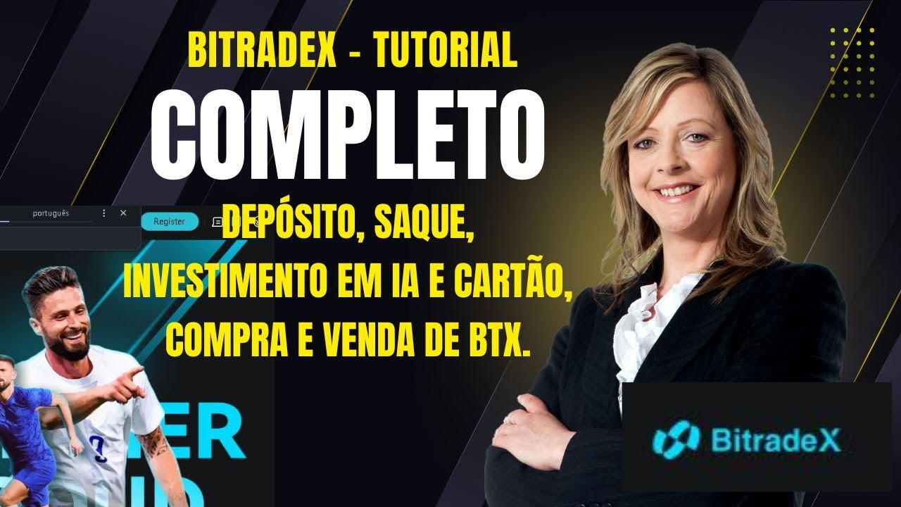 BITRADEX - TUTORIAL ( Depósito, saque, investimento em IA e cartão, compra e venda de BTX, completo.