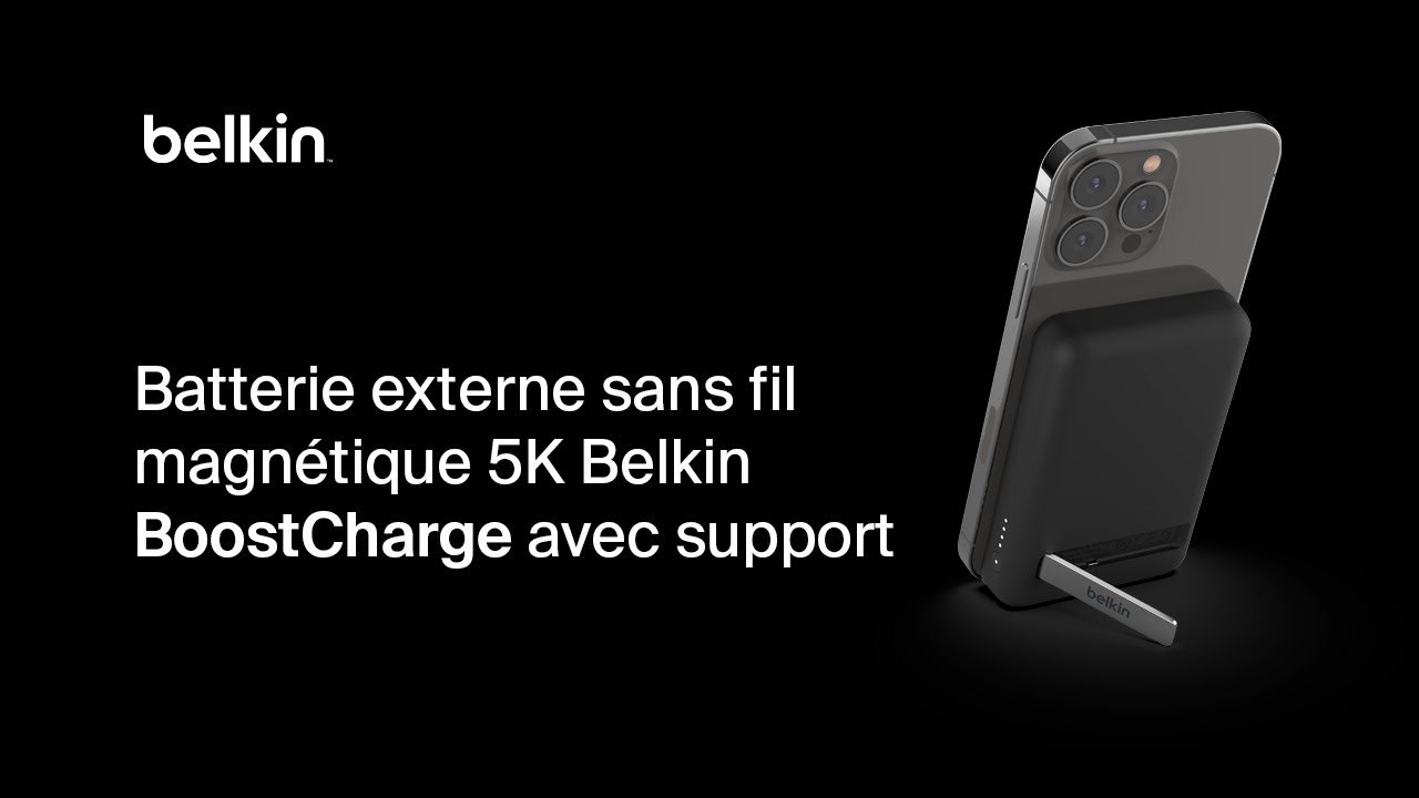 Batterie externe BoostCharge sans fil magnétique 5 K+ support