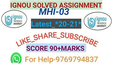 MHI 03 IGNOU Latest Solved Assignment #ignouassignmentexpert