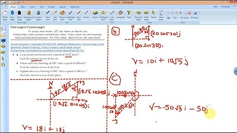 GCSE, IGCSE, AP, IB-HL Exam Style Questions-Additional Maths Vectors Part2, : Relative Velocity