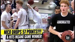 Nico Mannion Drops INSANE 57 Points \& Hits CRAZY GAME WINNER On Senior Night!!!! BEST PG!?