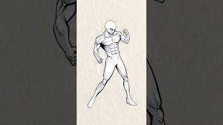 male pose drawing reference illustration by @SketchPunch #malepose #gesture #posereference #model
