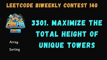 Leetcode Biweekly Contest 140 | 3301. Maximize the Total Height of Unique Towers | C++ Solution