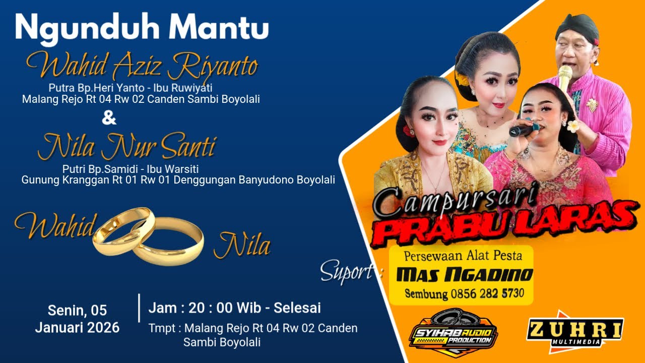 🔴LIVE CS PRABU LARAS | NGUNDUH MANTU WAHID & NILA | SYIHAB AUDIO | MALANG REJO,05 JANUARI 2026