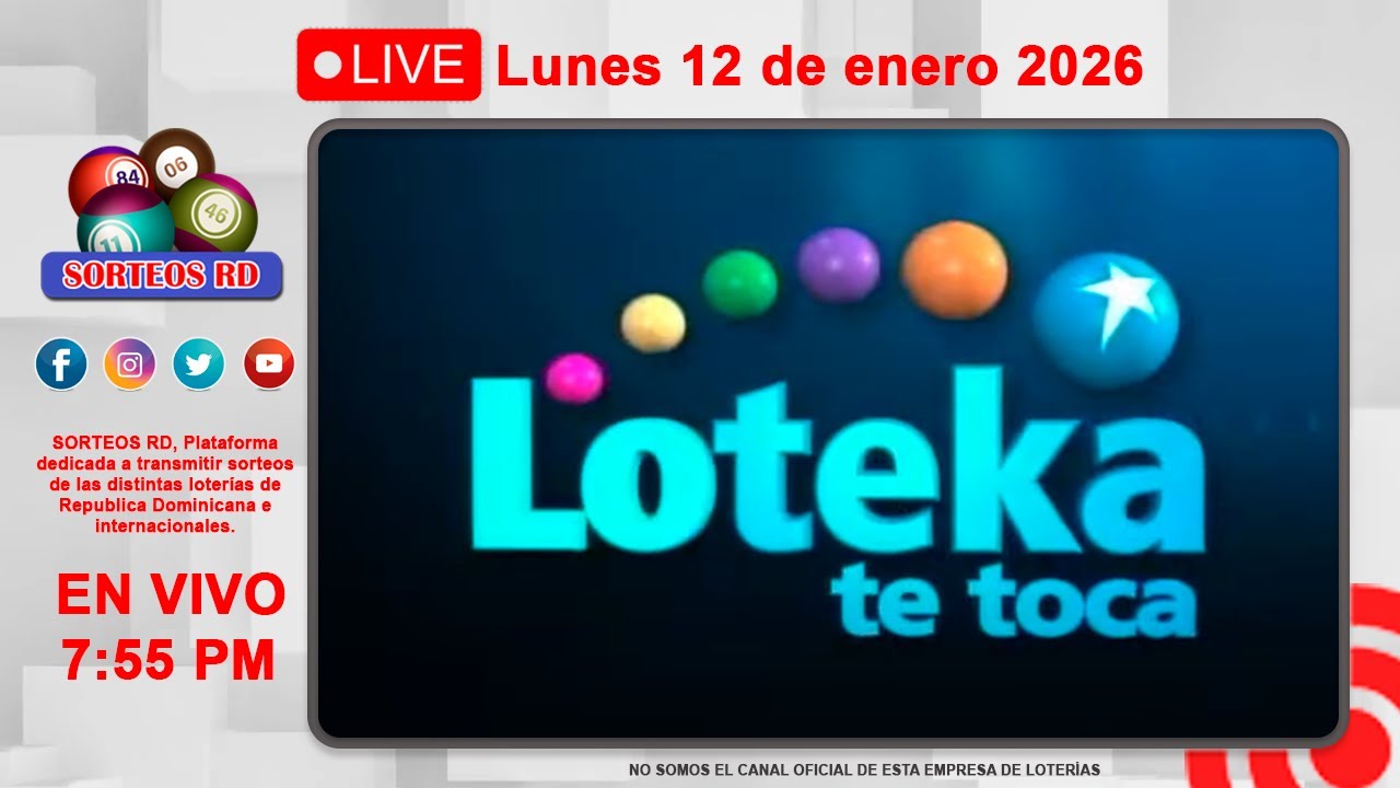 Loteka y Anguilla Lottery en vivo 🎰|  Lunes 12 de enero 2026 – 7:55 PM