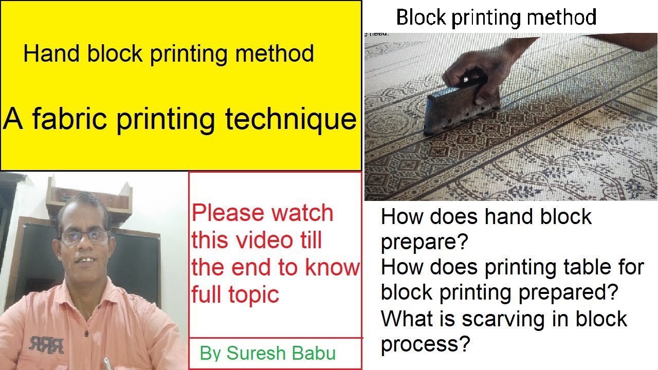 Hand block printing method I Fabric printing technique - YouTube
