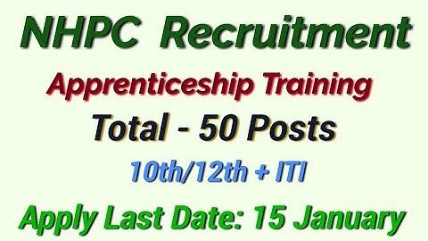 NHPC Recruitment 2020-21 - 50 Apprenticeship Training Post | NHPC Vacancy 2021 ||