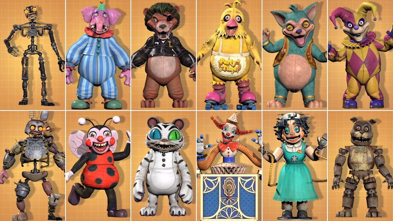 All Suits & Animatronics | Five Nights at Freddy's: Secret of the Mimic