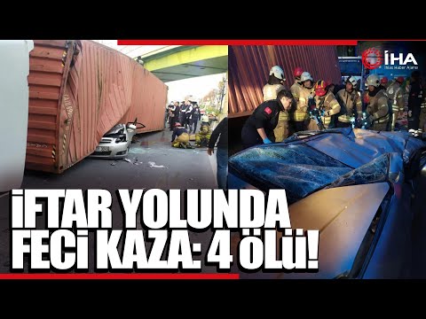 Bakırköy’de Trafik Kazası, Tır Otomobilin Üzerine Devrildi!