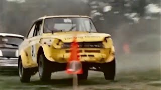 British Rallycross 1972 Jan de Rooy and Harry de Rooy DAF 55 Coupe off road racing old film.