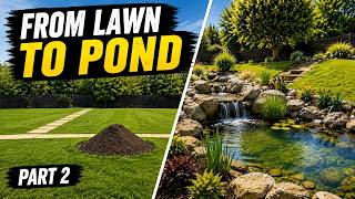 This Empty Lawn Became a Backyard Pond!