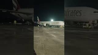 EMIRATES AIRLINES NIGHT PUSHBAKE #shortsfeed#trending#airplane#plane#youtubeshorts#shorts#shortvideo