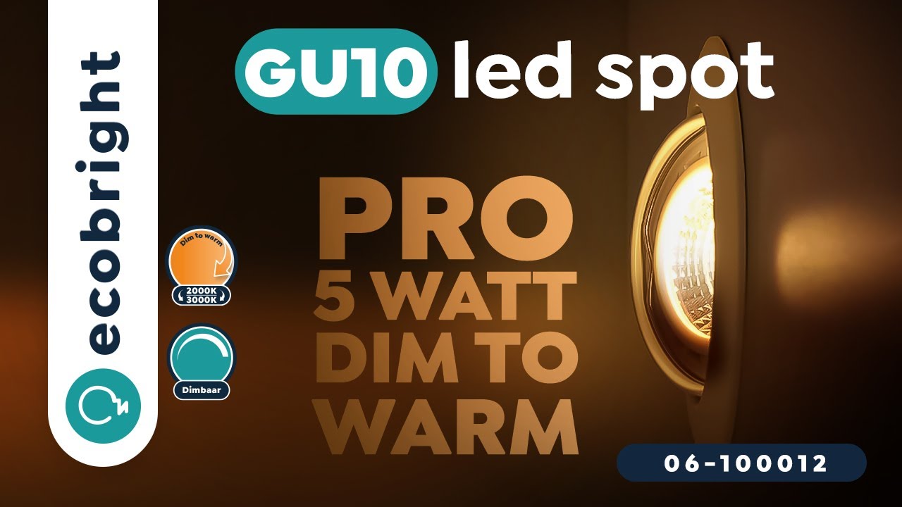 GU10 led spot dimbaar dim to warm 5W - Pro  | 06-100012