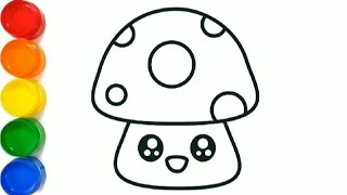 Drawing and coloring cute Mushroom