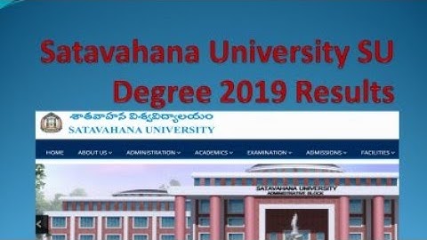 Satavahana university revaluation degree result declared check here