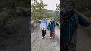 Köyde Orman Yolunda Kadınların Köye Doğru Giderken  