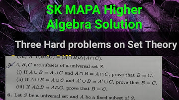 Solution of S.K.Mapa Linear Algebra||Exercise-1,problem-5||Set Theory||Symmetric Difference