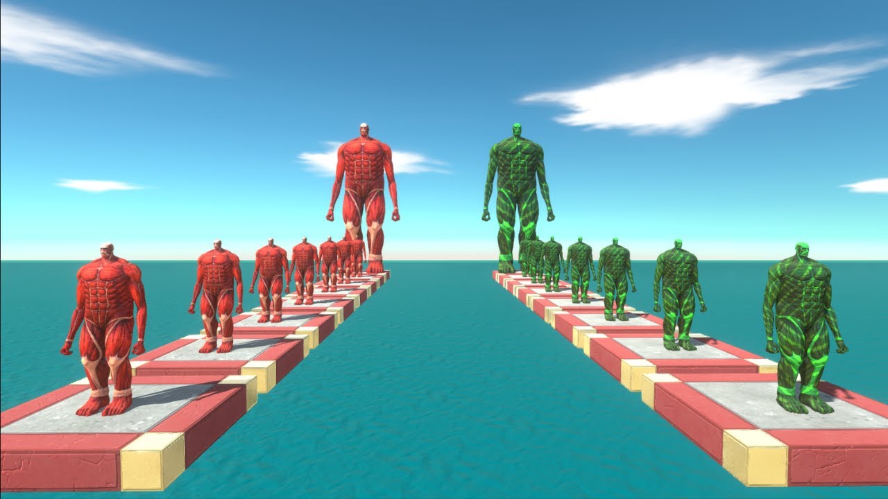 Colossal Titan Vs Green Colossal Titan ARBS - Animal Revolt Battle Simulator